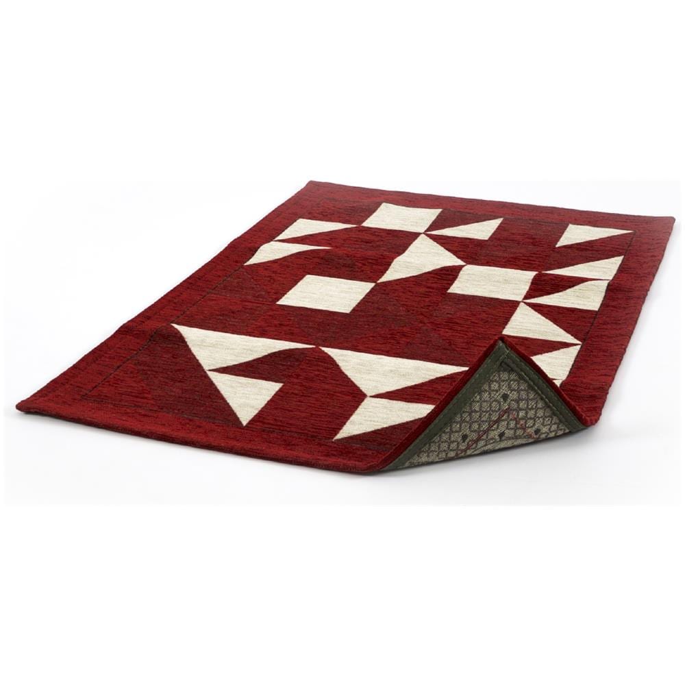 Tappeto Passatoia Cucina Salotto Antimacchia Retro Antiscivolo Origami Vari Colori 55x140 Rosso - Foto 1