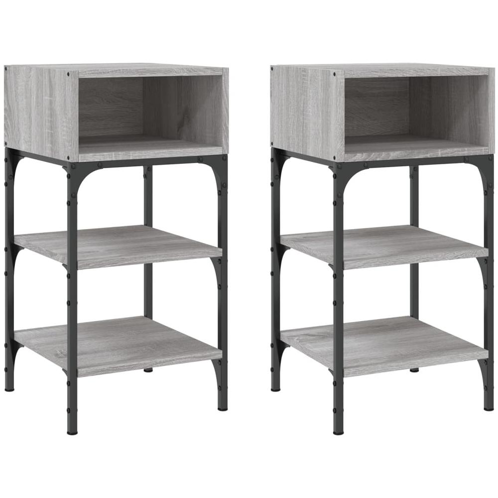 Comodini 2 Pz Grigio Sonoma 35x34,5x70 Cm In Legno Multistrato - Foto 2