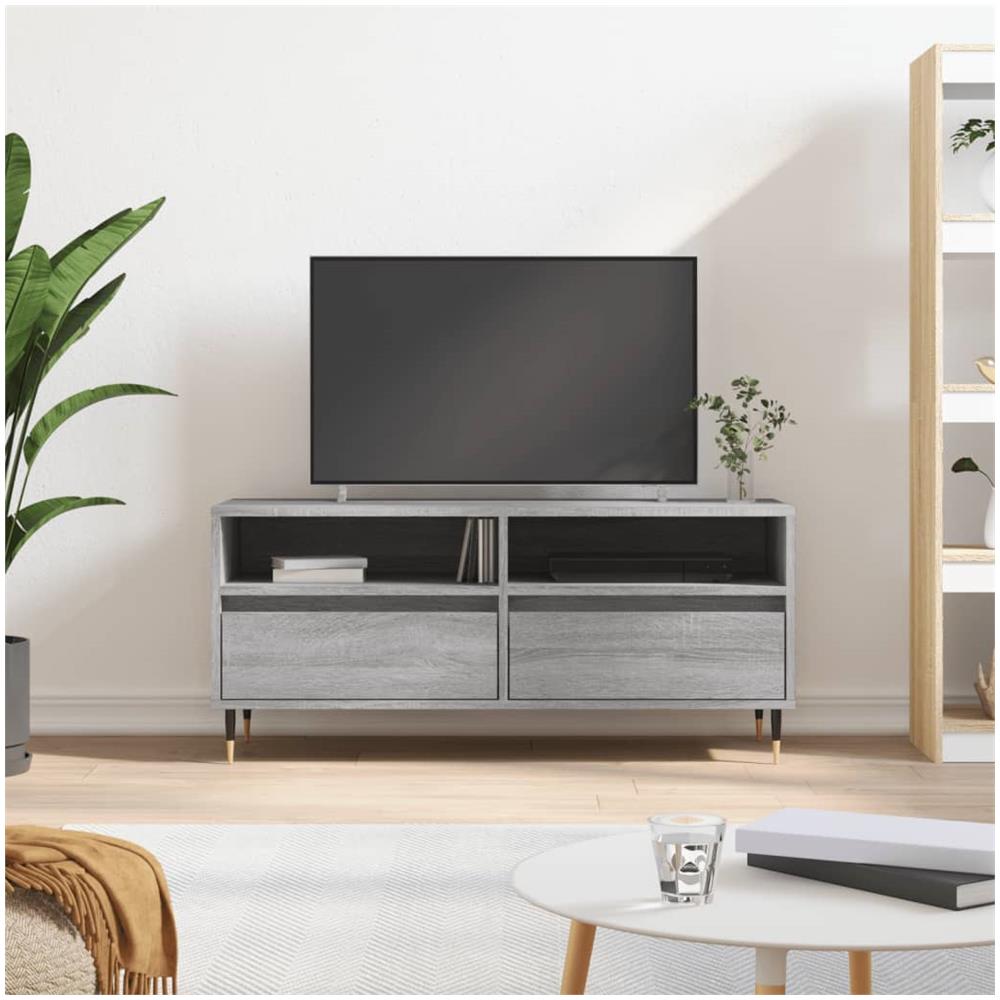 Mobile Porta Tv Grigio Sonoma 100x34,5x44,5cm Legno Multistrato - Foto 1