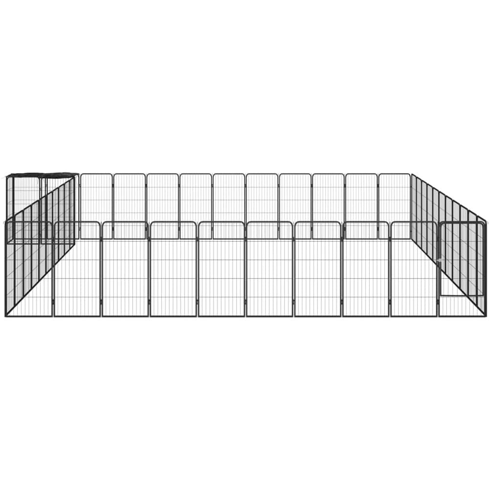 Box Cani 46 Pannelli Nero 50x100 Cm Acciaio Verniciato Polvere - Foto 2