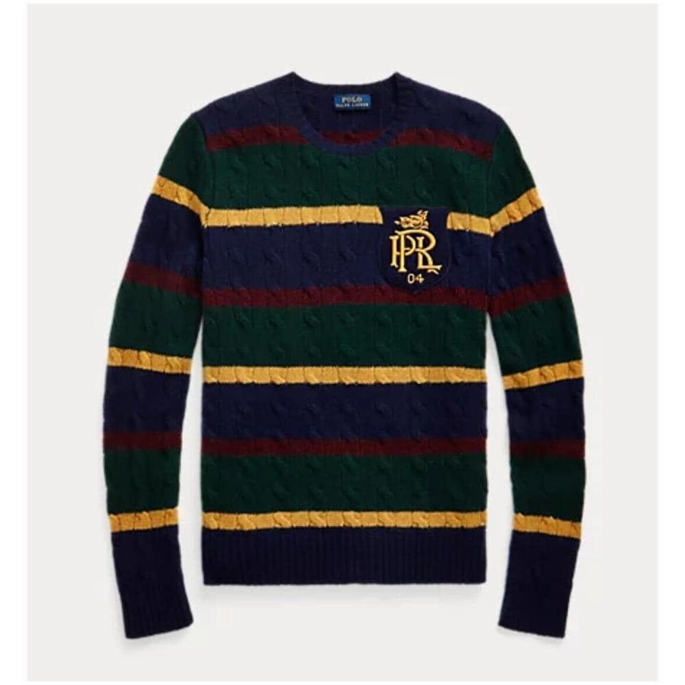 Maglione Ralph Lauren Donna Trecce A Righe Tg L - Foto 1