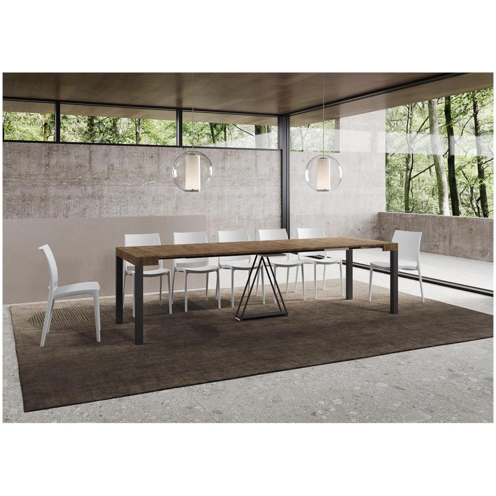 Consolle allungabile 90x40/300 cm Tiris noce telaio antracite - Foto 4