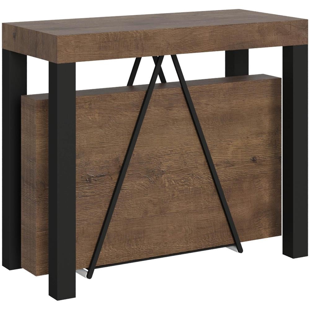 Consolle allungabile 90x40/300 cm Tiris noce telaio antracite - Foto 1