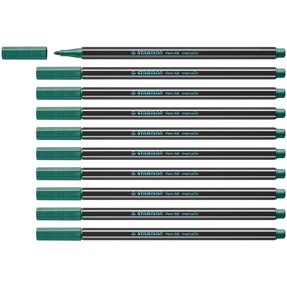 Pen 68 metallic - Pennarello Premium Metallizzato - Confezione da 10 - Verde Metallizzato - Foto 1