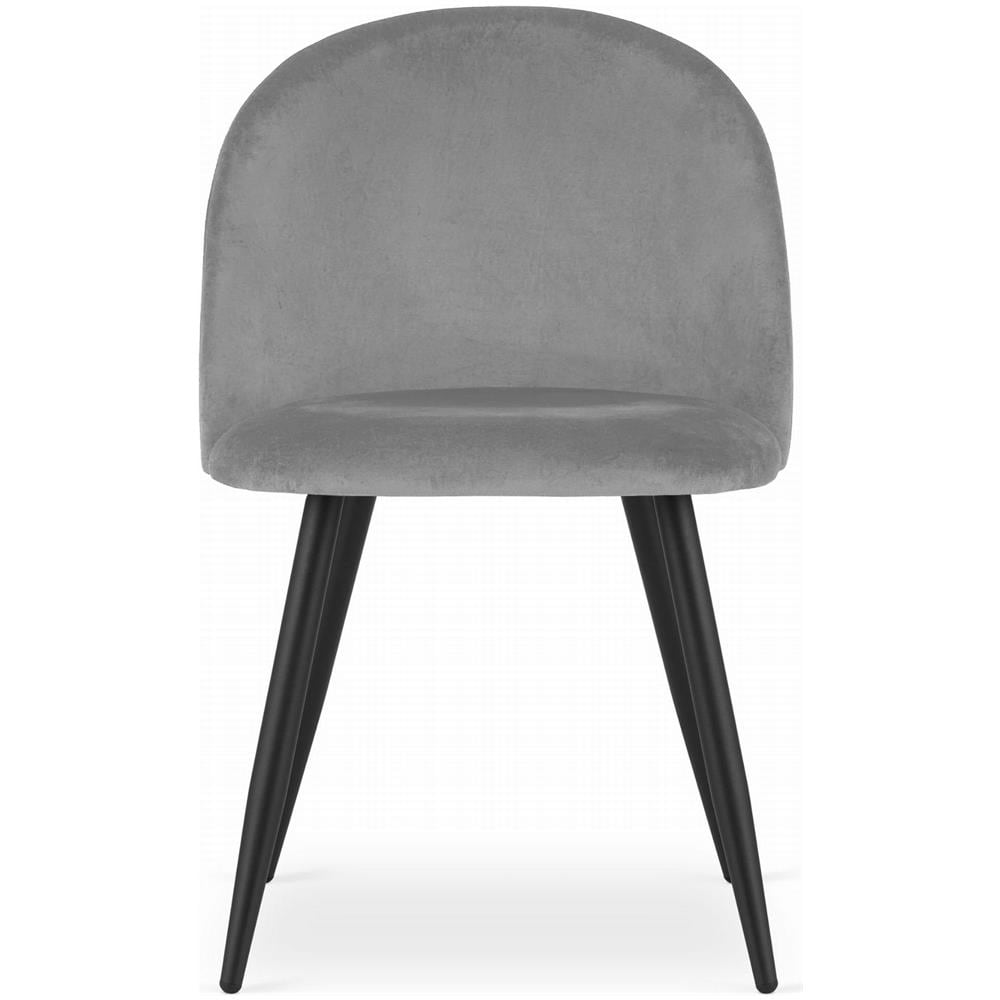 Sedia BELLO in velluto grigio chiaro con gambe nere - Foto 2