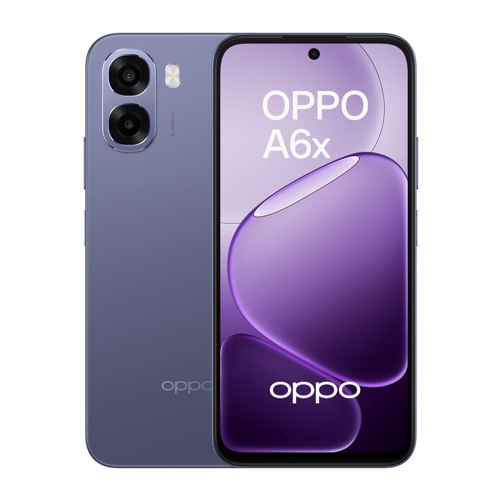 A6x 4G AI 256GB 4GB Ram Display 6.75" IPS HD+ 120Hz Main Camera 13MP Dual nanoSim ColorOS 15 Snapdragon 685 6100mAh Plum Purple Plum Purple - Foto 1