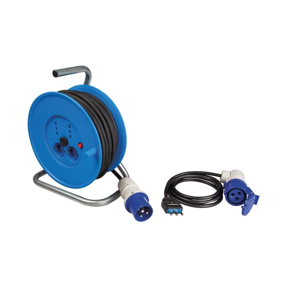 Kit Alimentazione Camper, Avvolgicavo, Spina Bivalente, Cavo 20 Mt - Foto 1