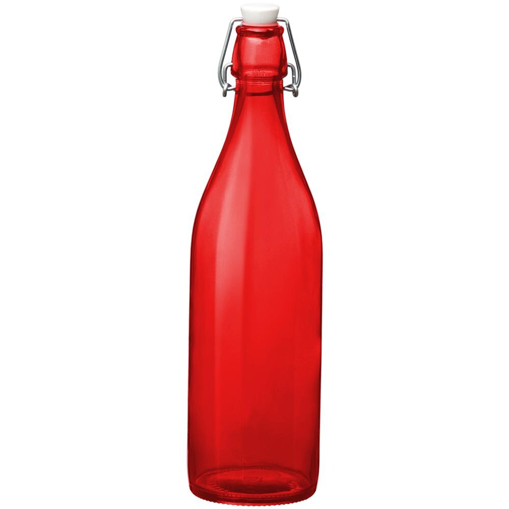Set 6 Bottiglie Vetro Giara Lt 1 Rosso Brocche E Bottiglie - Foto 1
