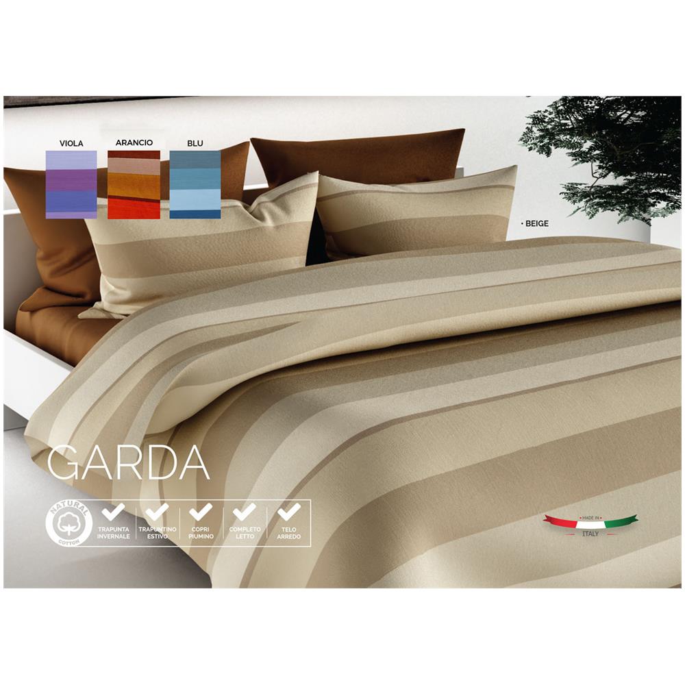 Trapunta Invernale Piumone Imbottito 300gr mq Disegno Garda Singolo Beige - Foto 1