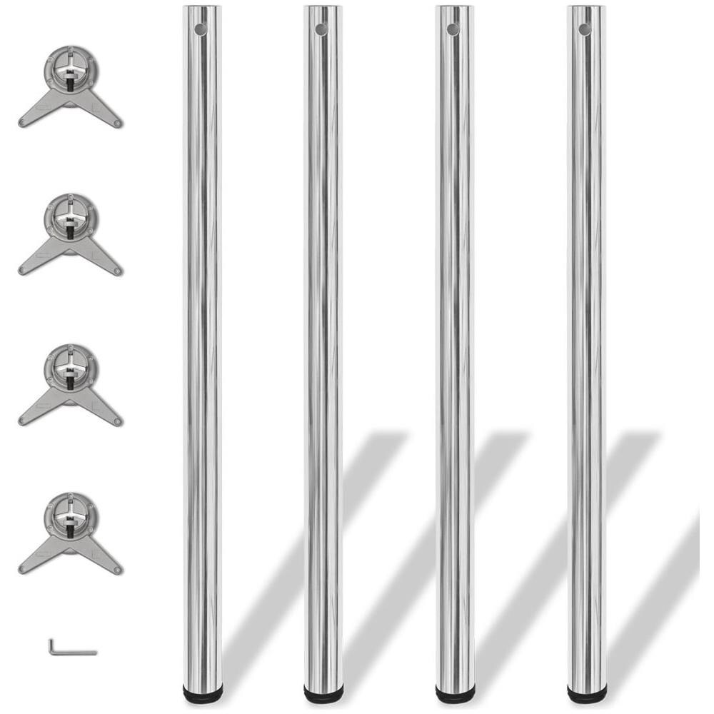 Set 4 Gambe Cromate Per Tavolo Regolabili In Altezza 1100 Mm - Foto 1