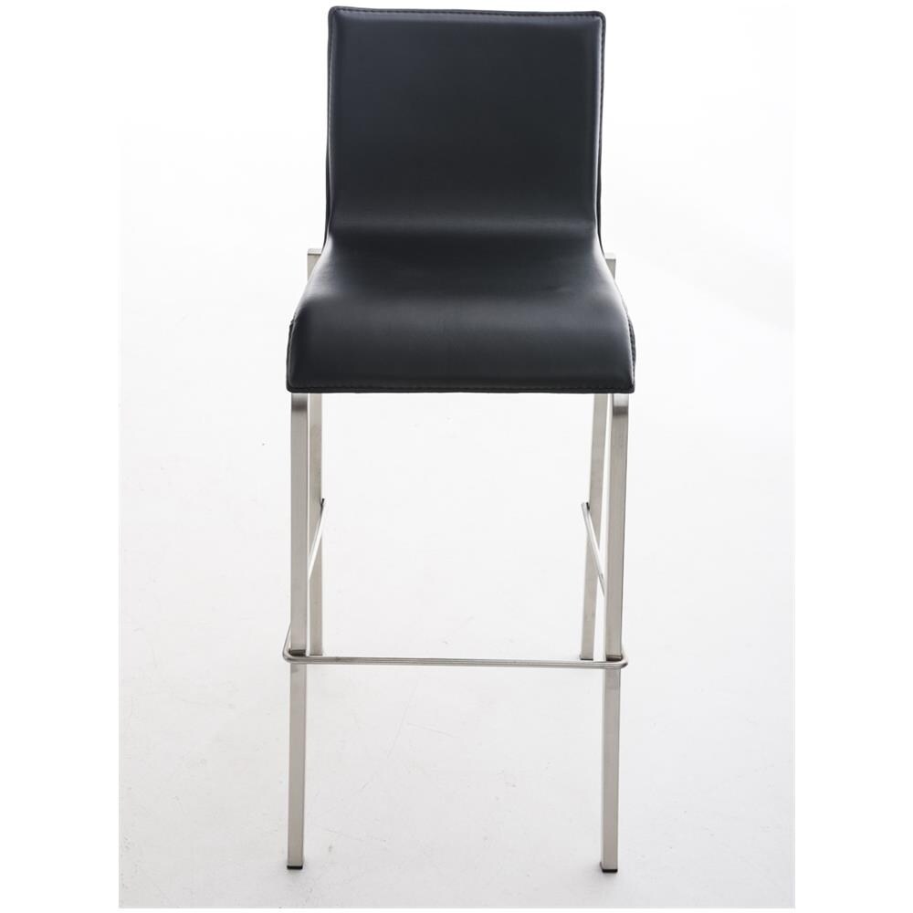 Sgabello Bar Impilabile Avola In Acciaio E Similpelle I Sedia Alta Da Cucina Con Schienale Altezza Seduta 78 CM Nero - Foto 2