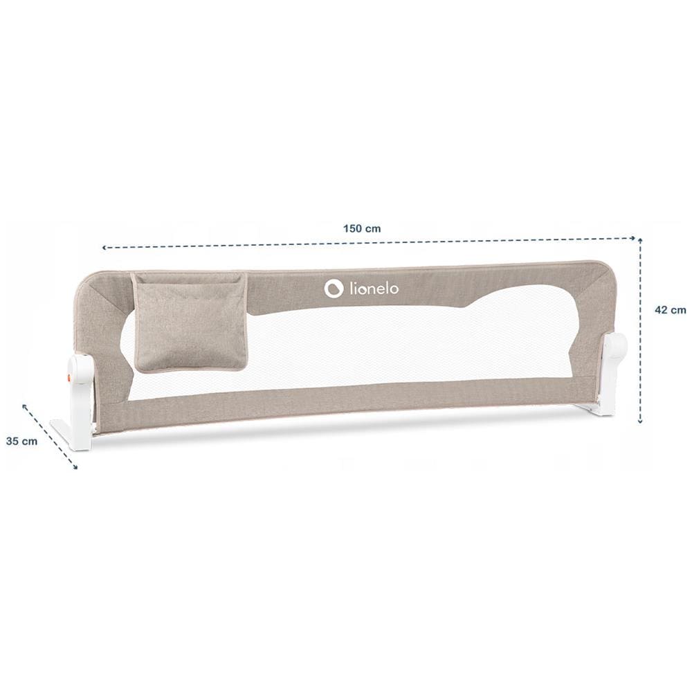 Eva Sponda Letto Universale Barriera Protettiva Per Letto Installazione Facile E Veloce 180 Gradi Di Reclinazione Sponda Pieghevole Con Blocco Standsafe Sicura Con Tasca (beige)  - Foto 2