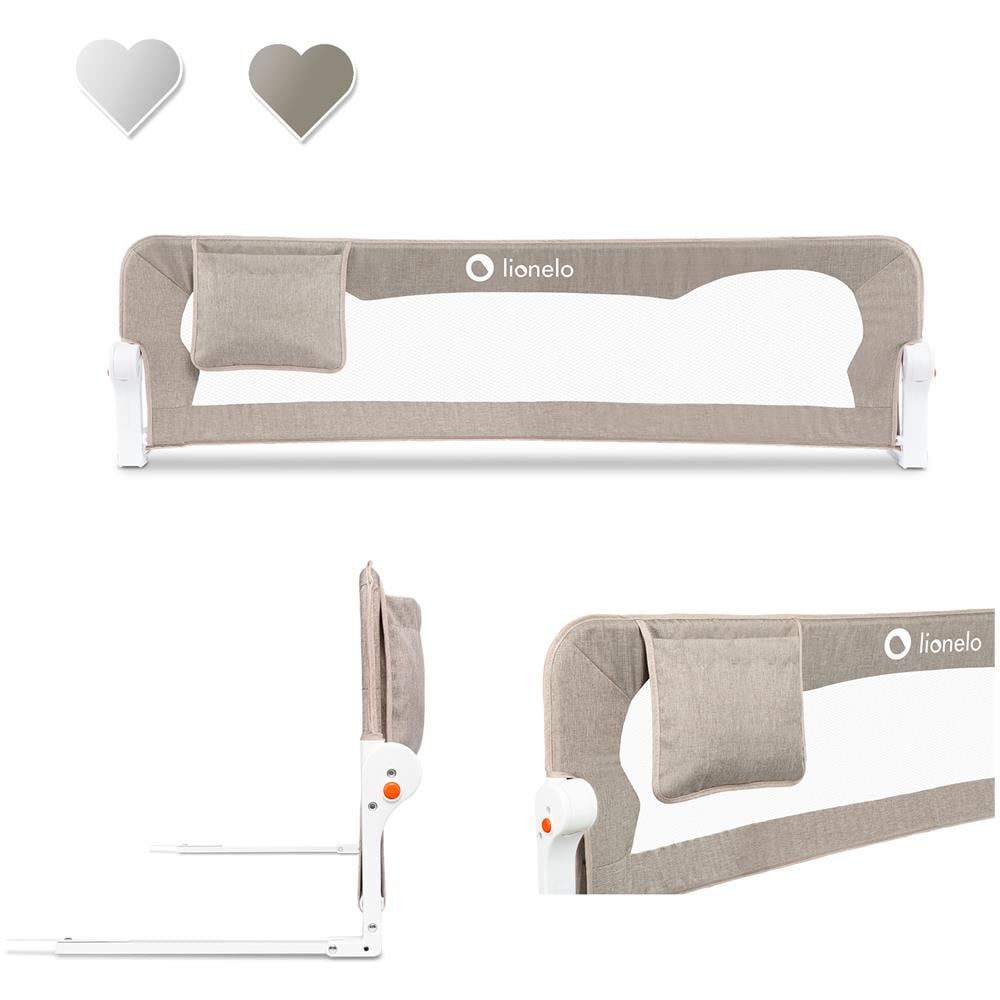 Eva Sponda Letto Universale Barriera Protettiva Per Letto Installazione Facile E Veloce 180 Gradi Di Reclinazione Sponda Pieghevole Con Blocco Standsafe Sicura Con Tasca (beige)  - Foto 1