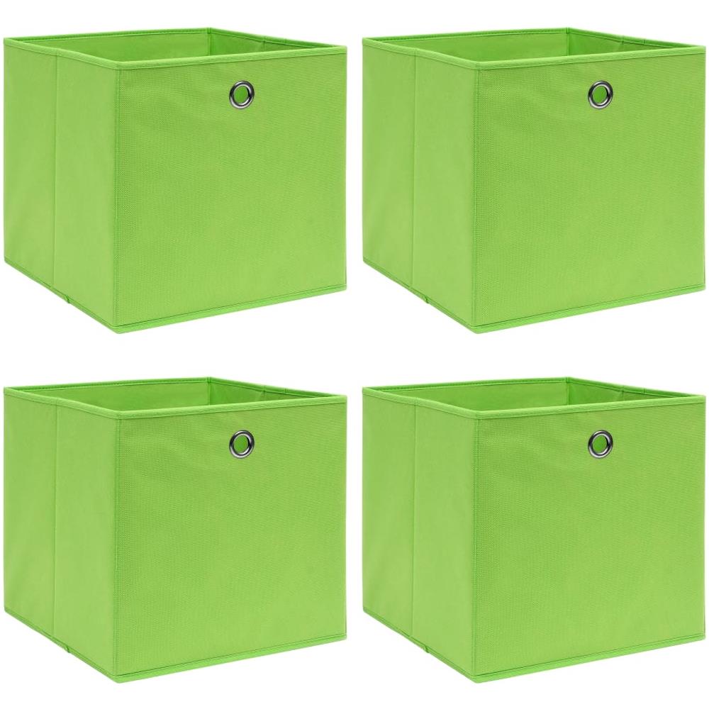 Scatole Portaoggetti 4pz Verdi 32x32x32 cm Tessuto - Foto 1