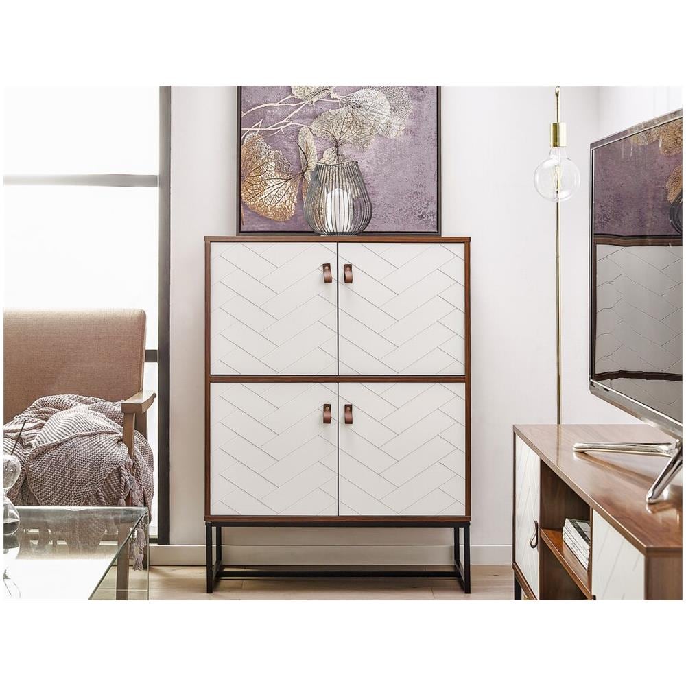 Credenza A 4 Ante In Legno Scuro E Bianco Nueva - Foto 2