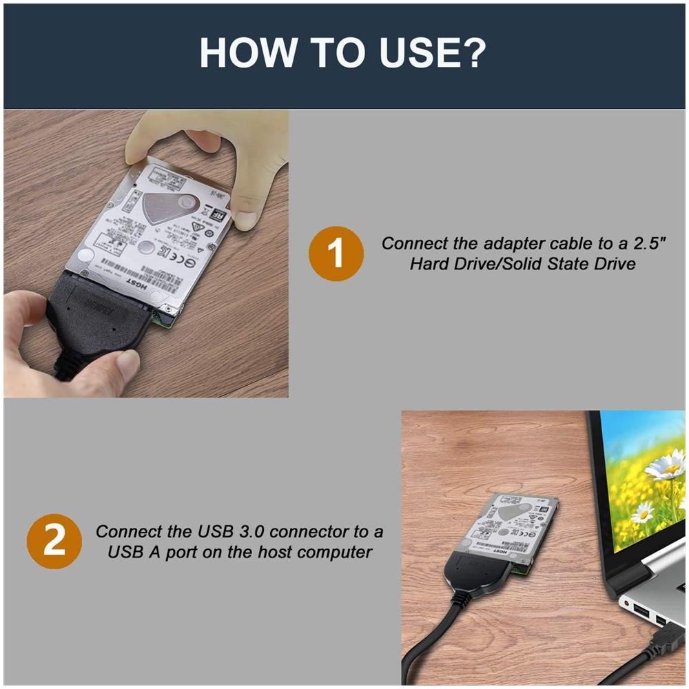 Sata A Usb Usb 3.0 Adattatore Driver Sata Iii Duro W Uasp Compatibile Per 2.5 Pollici Hdd E Ssd - Foto 4