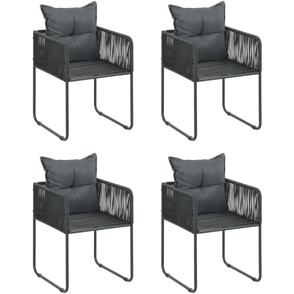 Set da Pranzo da Giardino 5 pz in Rattan PVC Nero e Marrone - Foto 3