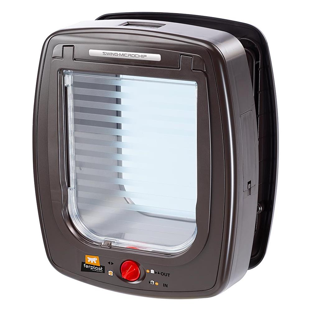 Gattaiola Con Microchip Swing Microchip Large Porta Per Grandi Gatti E Cani Piccoli, Entrata E Uscita Controllabile 4 Vie, Collare Con Microchip Incluso - Foto 1