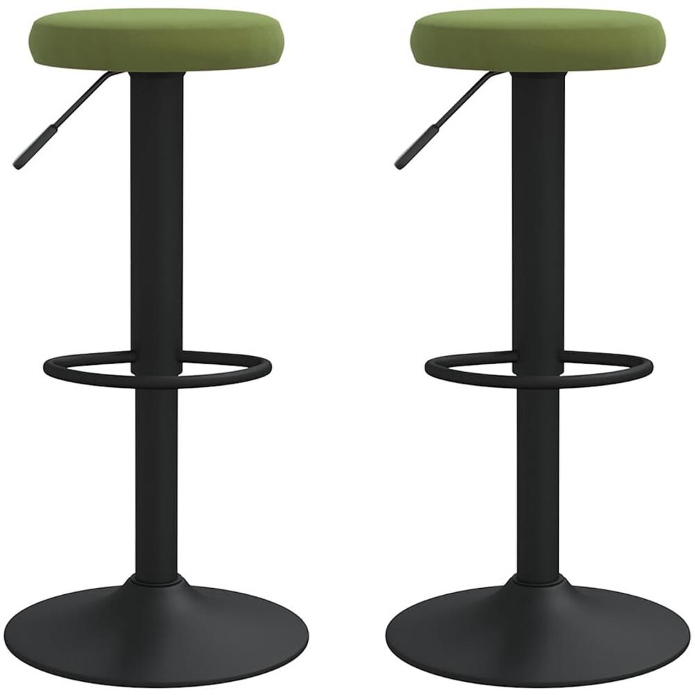 Sgabelli Da Bar 2 Pz Verde Chiaro In Velluto - Foto 1