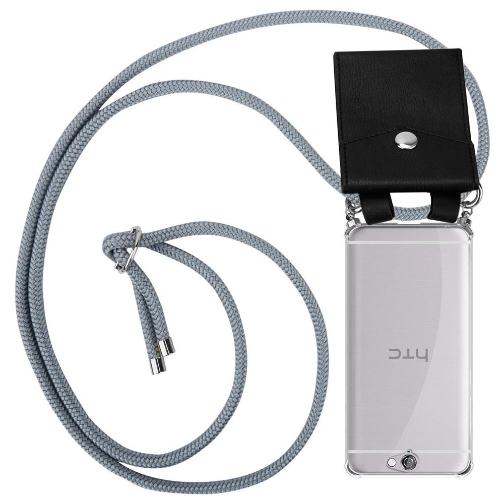 Catena Di Telefoni Cellulari Compatibile Con Htc One A9 In Grigio Argento - Coperchio Protettivo In Silicone Con Anelli D'argento, Cinturino In Corda E Custodia Staccabile - Foto 1