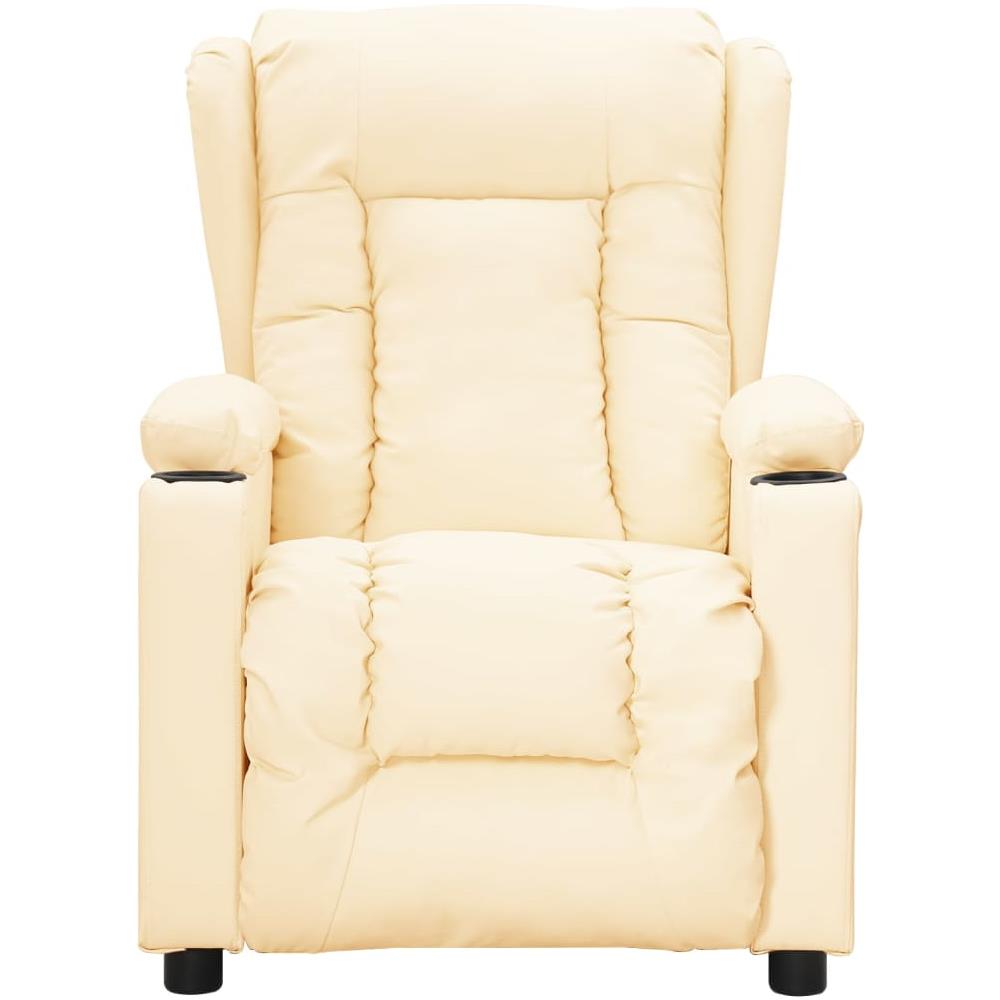 Poltrona Reclinabile Crema In Similpelle - Foto 3
