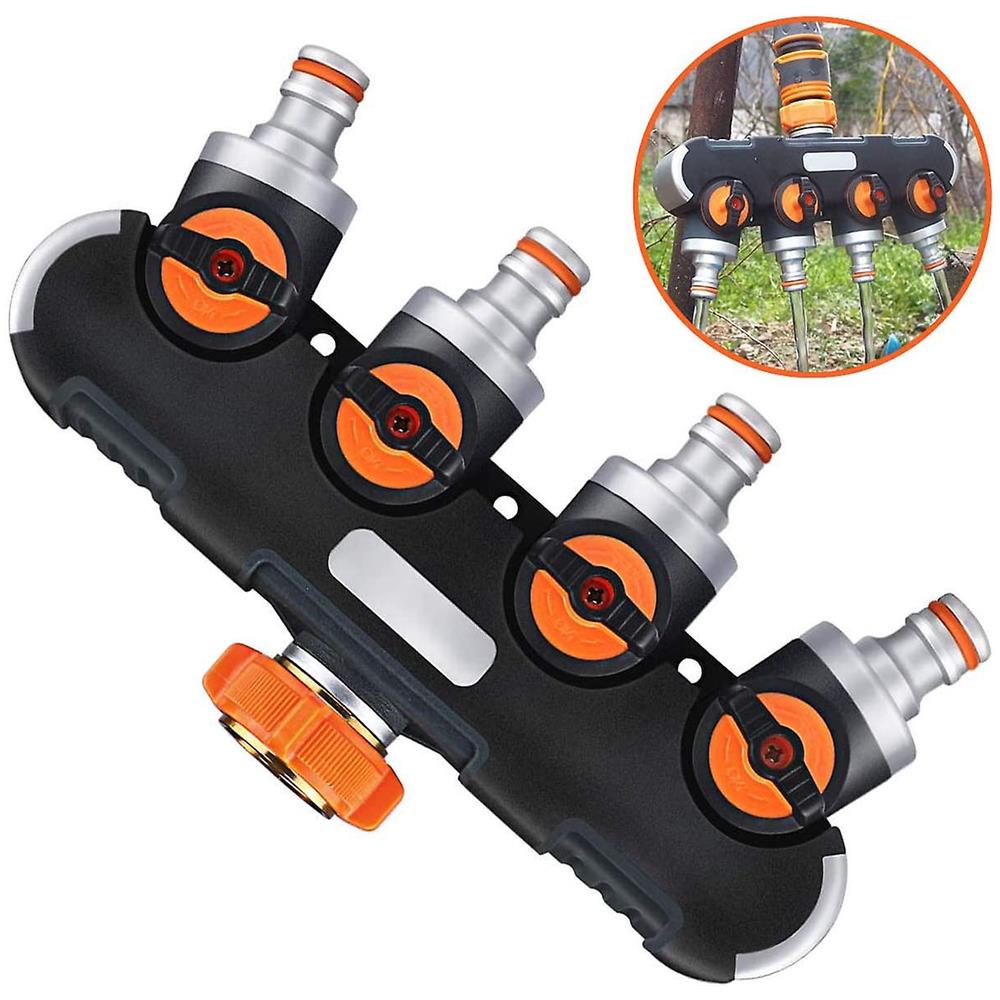 Distributore A 4 Vie Con Rubinetti, Connettori 1/2 E Adattatore Rubine 1 2 3 4 Per Tubo Da Giardino 1