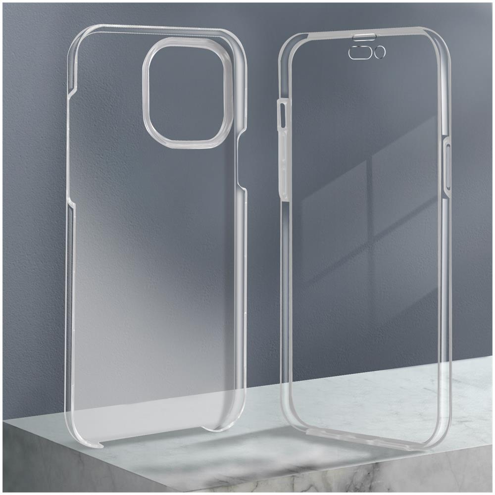 Cover Iphone 14 Pro Max Retro Rigido E Fronte Flessibile - Trasparente - Foto 2
