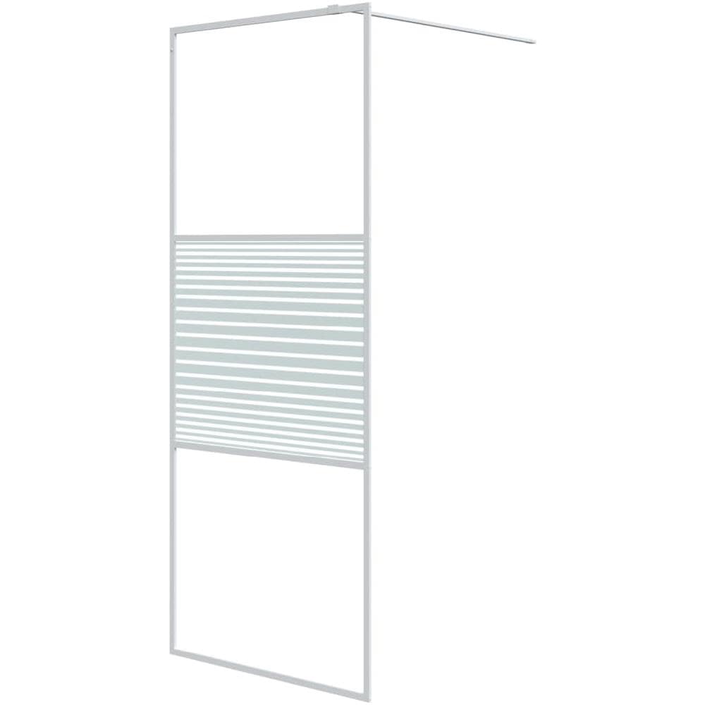 Parete Doccia Walk In Bianca 80x195 Cm Vetro Trasparente Esg - Foto 2