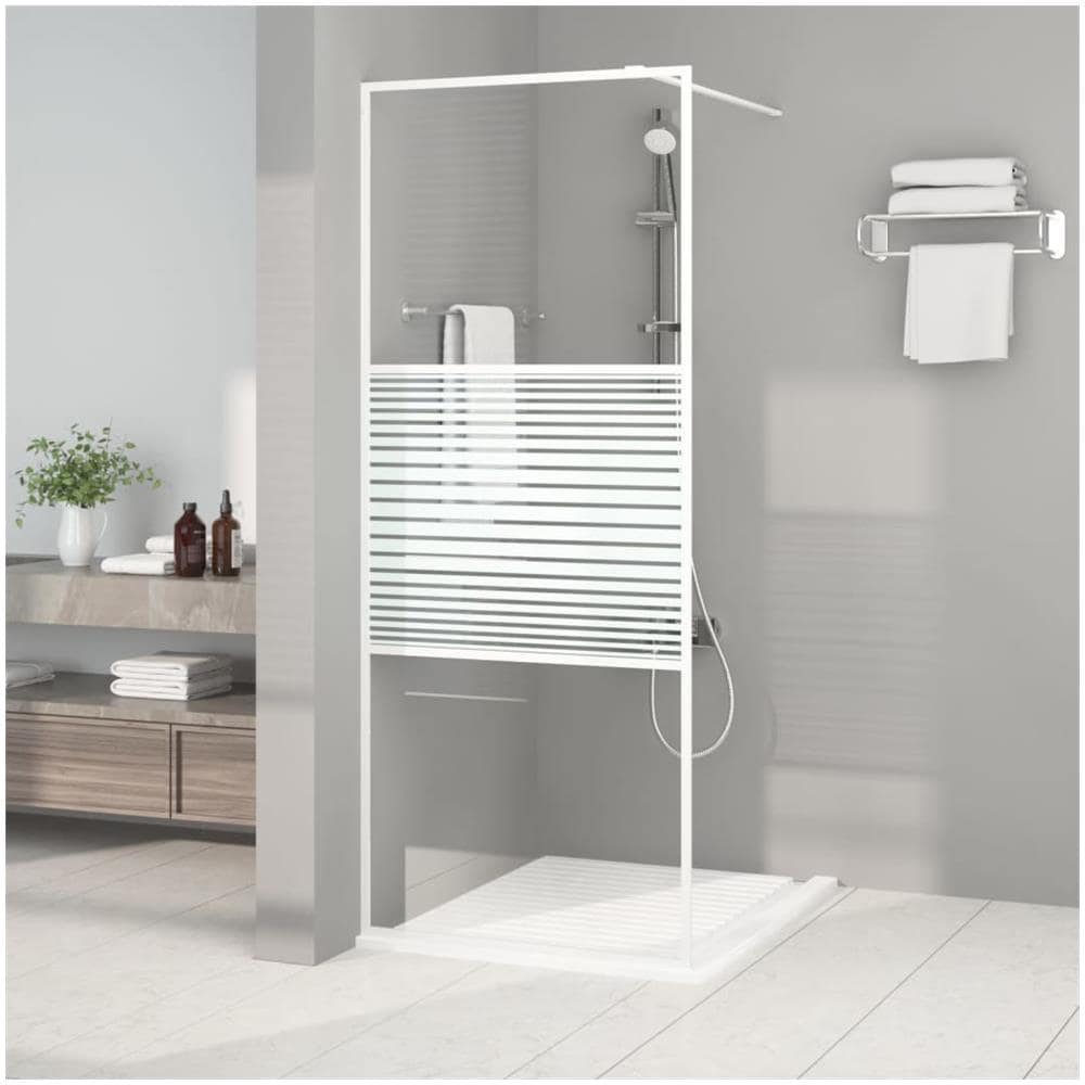 Parete Doccia Walk In Bianca 80x195 Cm Vetro Trasparente Esg - Foto 1