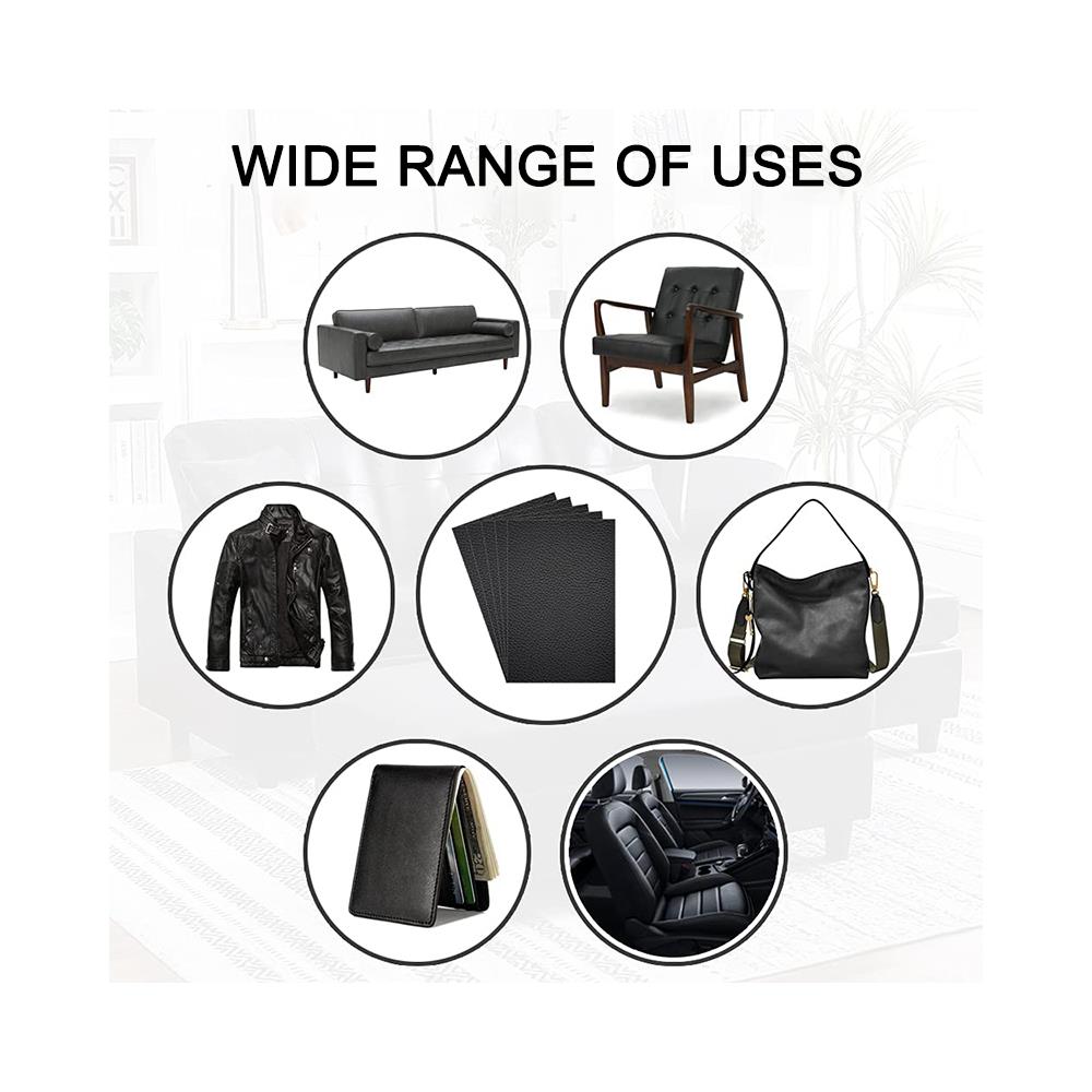 Toppa Di Riparazione Autoadesiva In Pelle Artificiale 50x138 Cm Black - Foto 2