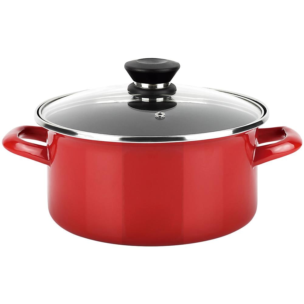 Fagor Optimax Pentola Induzione 26 Cm Acciaio Smaltato, Antiaderente Senza Pfoa, Coperchio Rosso - Foto 1