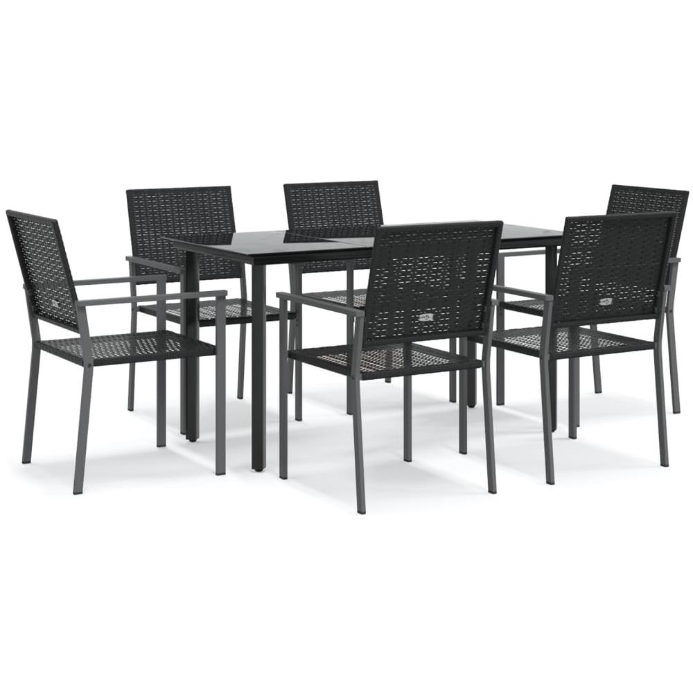 Set Da Pranzo Da Giardino 7 Pz In Polyrattan E Acciaio - Foto 2
