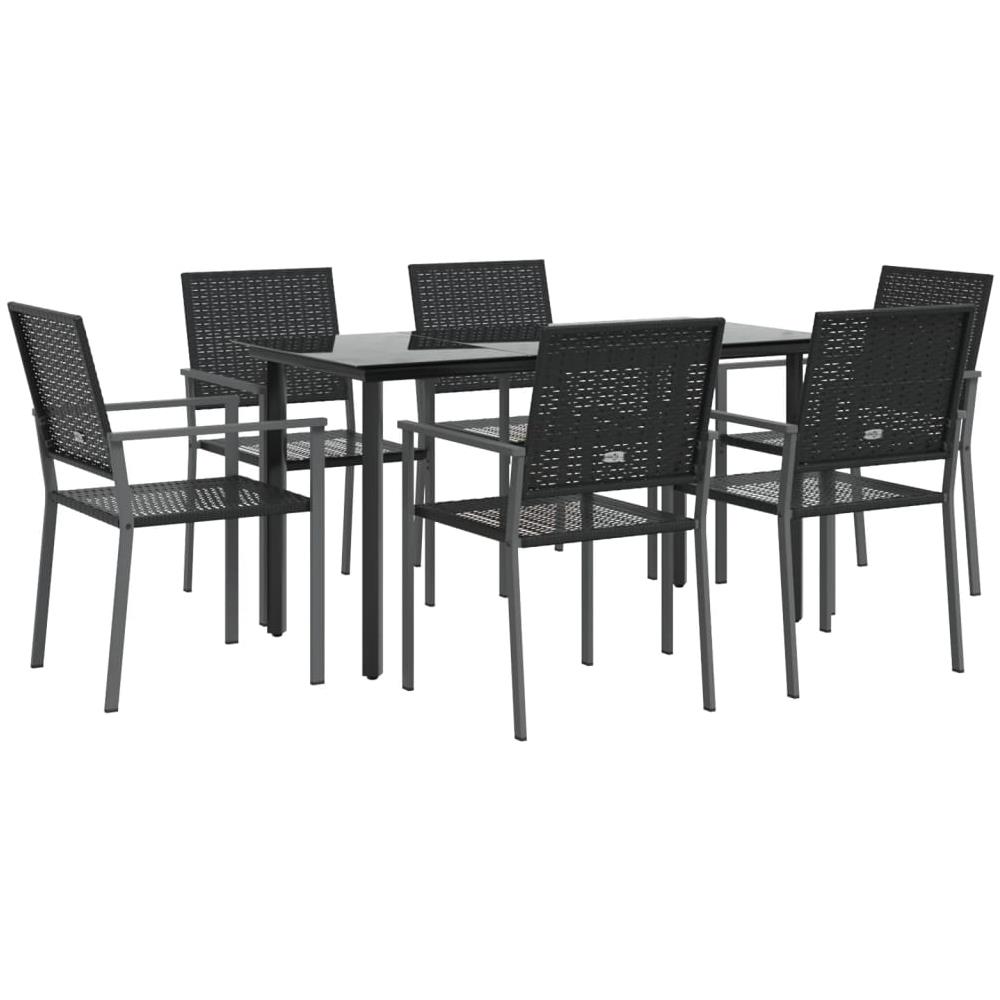 Set Da Pranzo Da Giardino 7 Pz In Polyrattan E Acciaio - Foto 3