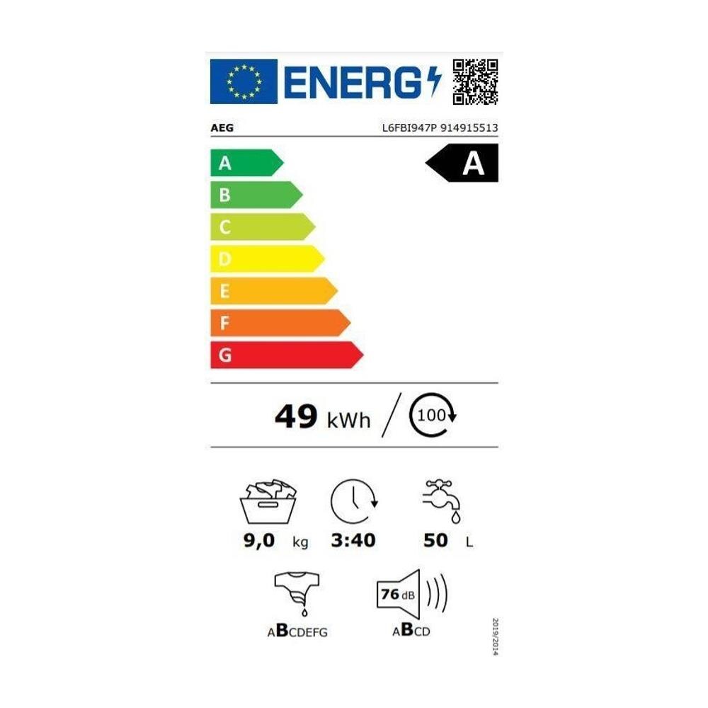 Lavatrice Standard L6FBI947P Serie 6000 ProSense 9 kg Classe A Centrifuga 1400 Giri Colore Bianco - Foto 3