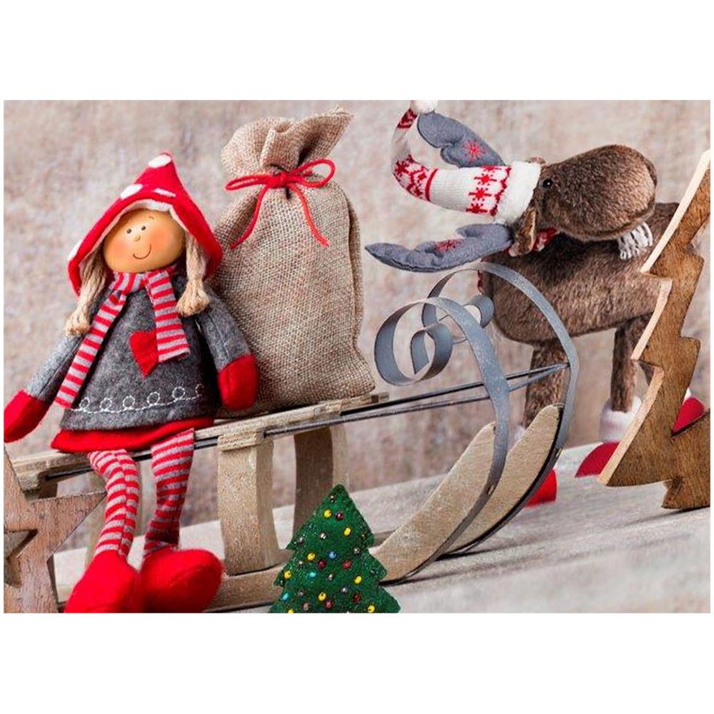 Tappeto Passatoia Cucina Antiscivolo Sottolavello Digitale Disegni Natalizi 50x280 Bambolina Slitta - Foto 2