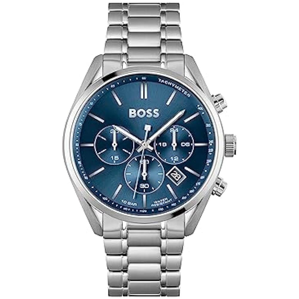 BOSS - Cronografo HERO 2.0 con quadrante verde e bracciale in acciaio - Color argento