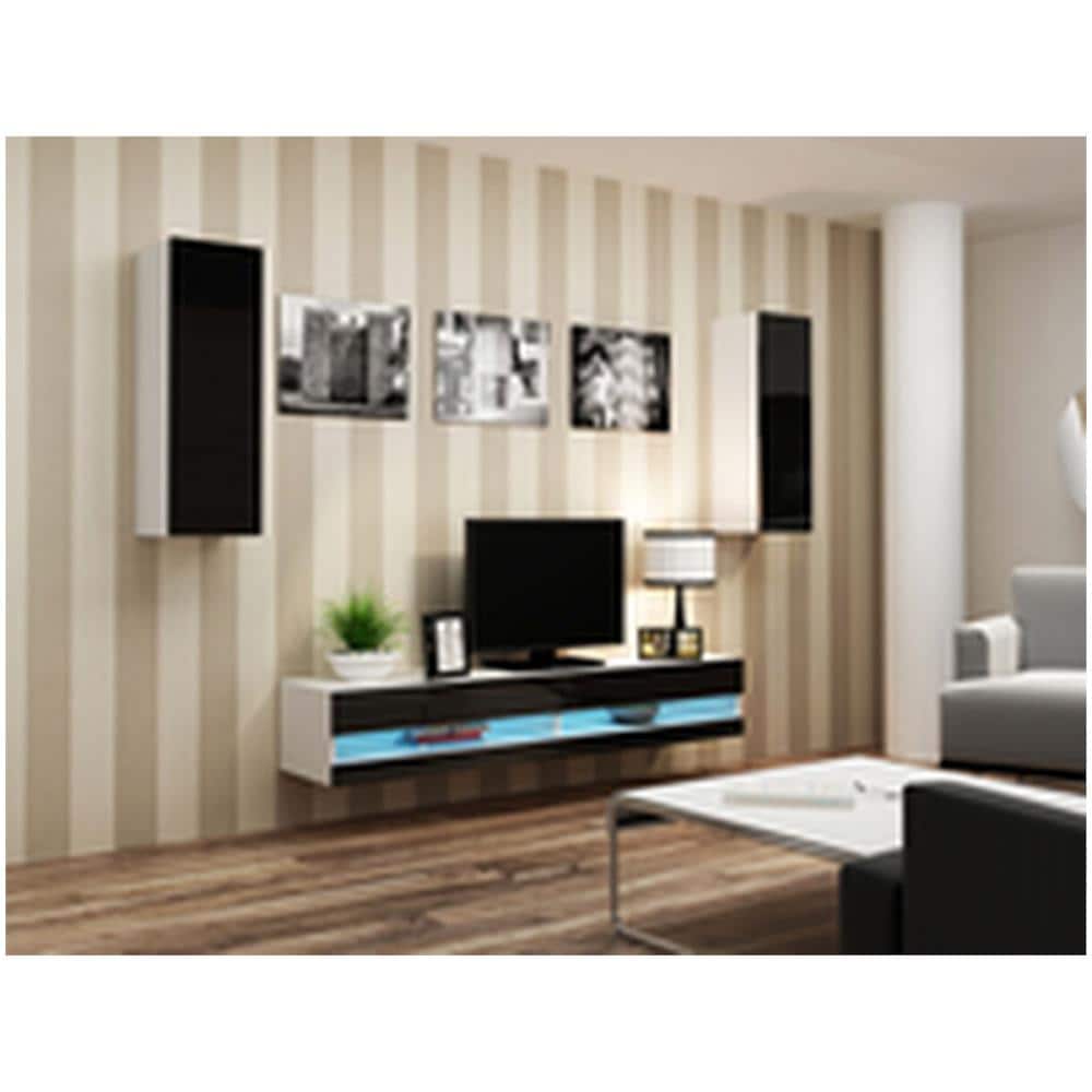 Mobile Tv Rtvvigo140n B /c Bianco Nero 140 X 30 X 40 Cm - Foto 2