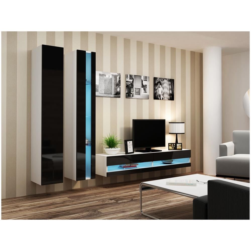 Mobile Tv Rtvvigo140n B /c Bianco Nero 140 X 30 X 40 Cm - Foto 8