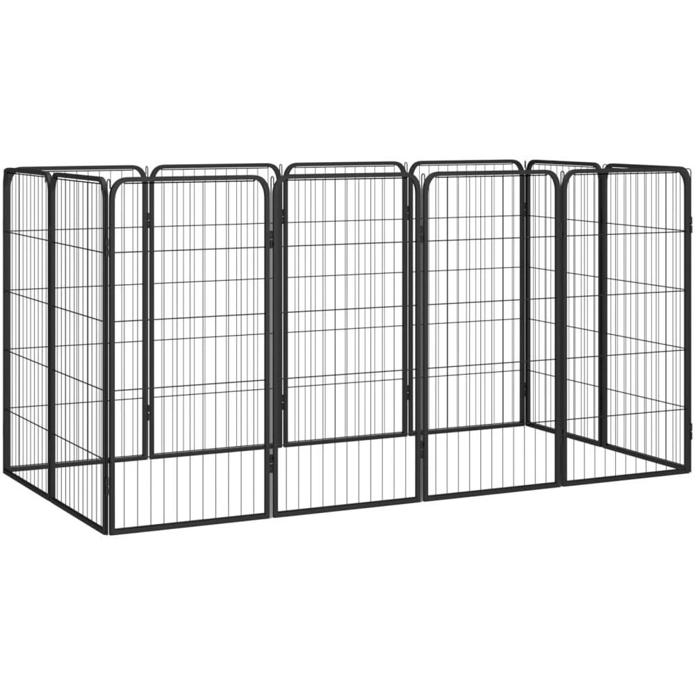 Box Cani 12 Pannelli Nero 50x100 Cm Acciaio Verniciato Polvere - Foto 1