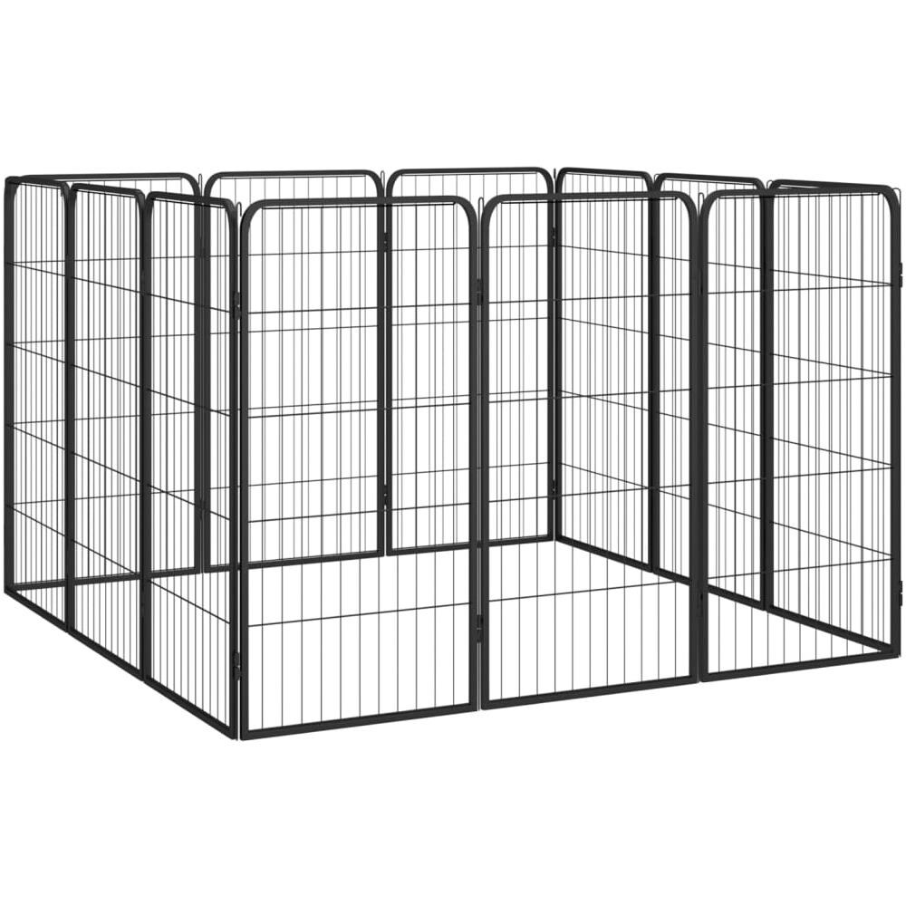 Box Cani 12 Pannelli Nero 50x100 Cm Acciaio Verniciato Polvere - Foto 3