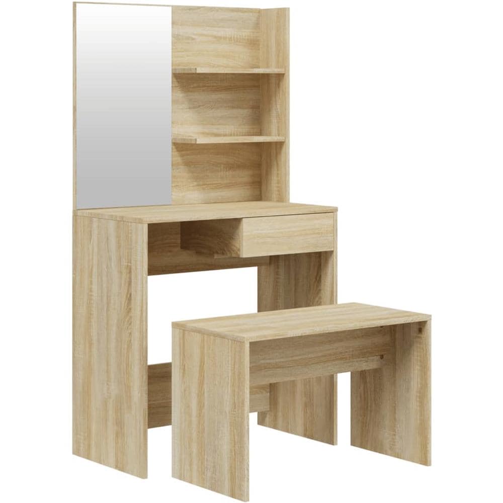 Set Tavolo Da Toeletta Rovere Sonoma 74,5x40x141 Cm - Foto 2