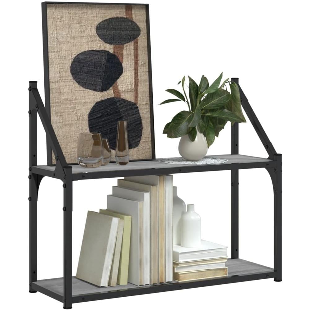 Scaffale Parete 2 Ripiani Grigio Sonoma 60x21x51 Cm Multistrato - Foto 3