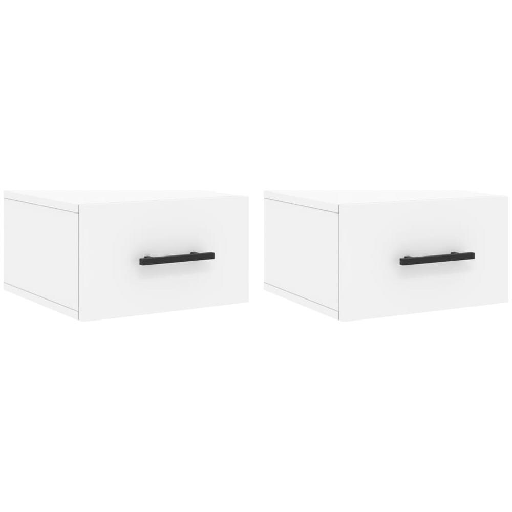 Comodini A Muro 2 Pz Bianchi 35x35x20 Cm - Foto 2
