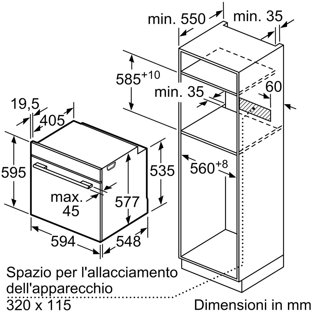 Forno Elettrico da Incasso Serie 8 HBG7321B1 Capacità 71 L Multifunzione Ventilato Potenza 3600 W Colore Nero - Foto 9