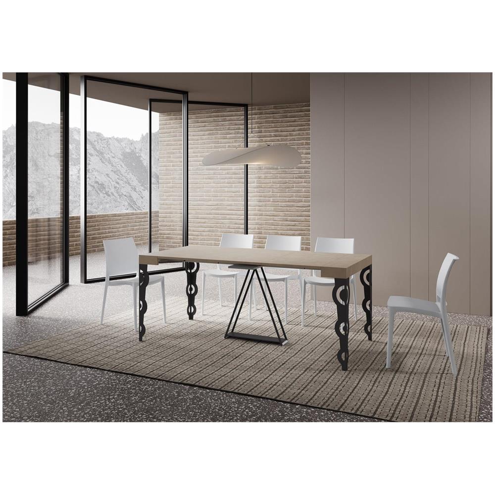 Consolle allungabile 90x40/196 cm Aceres Small cashmere telaio antracite - Foto 3