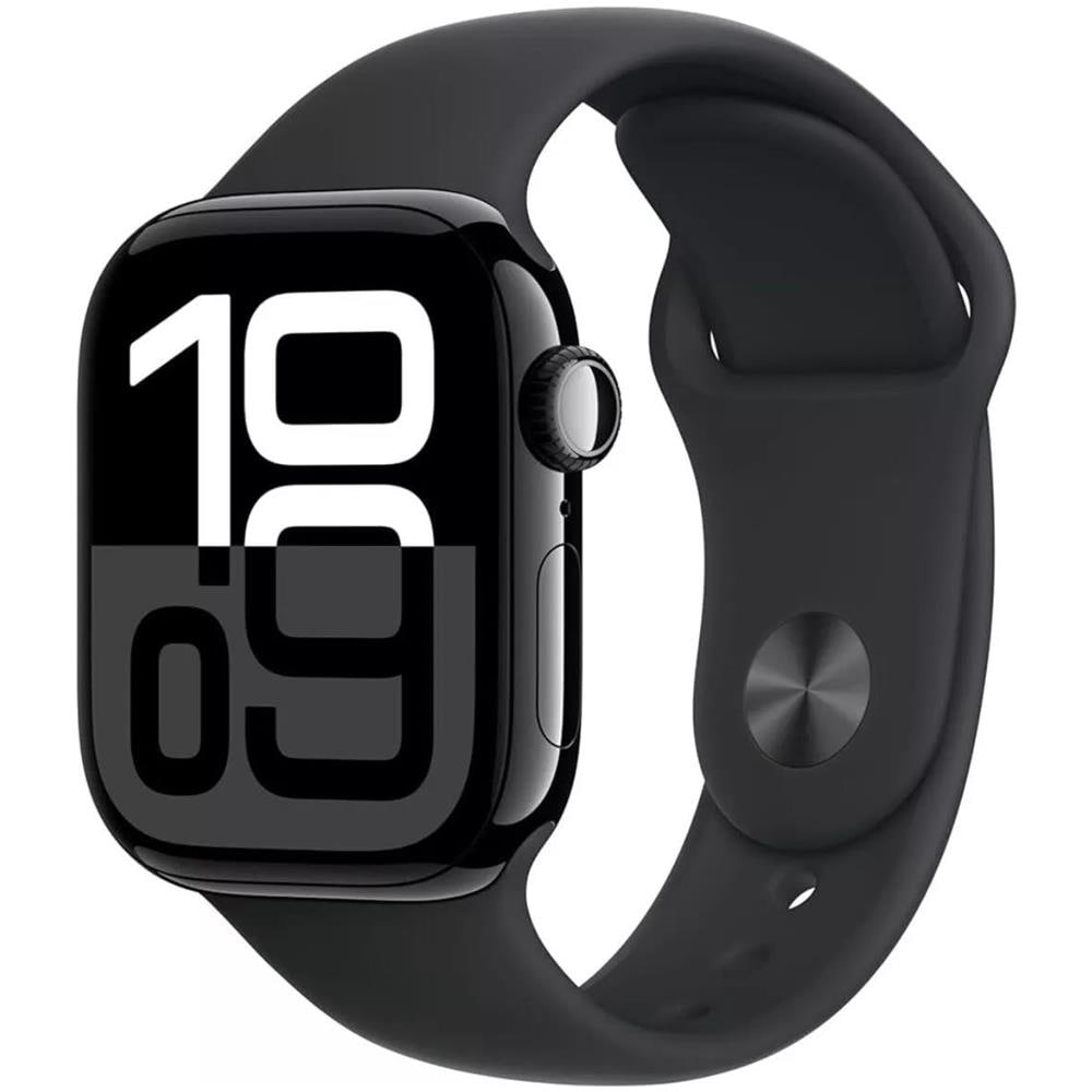 Watch Series 10 GPS Impermeabile 50m Always-On Retina LTPO3 2,0" 64GB Bluetooth 5.3 Wi-Fi UWB ECG Fitness Tracker 46mm Aluminium Nero Diamante con Cinturino Sportivo Nero M /L - Foto 2