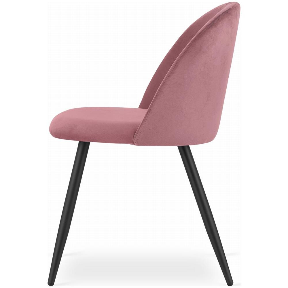 Sedia BELLO in velluto rosa scuro con gambe nere - Foto 2