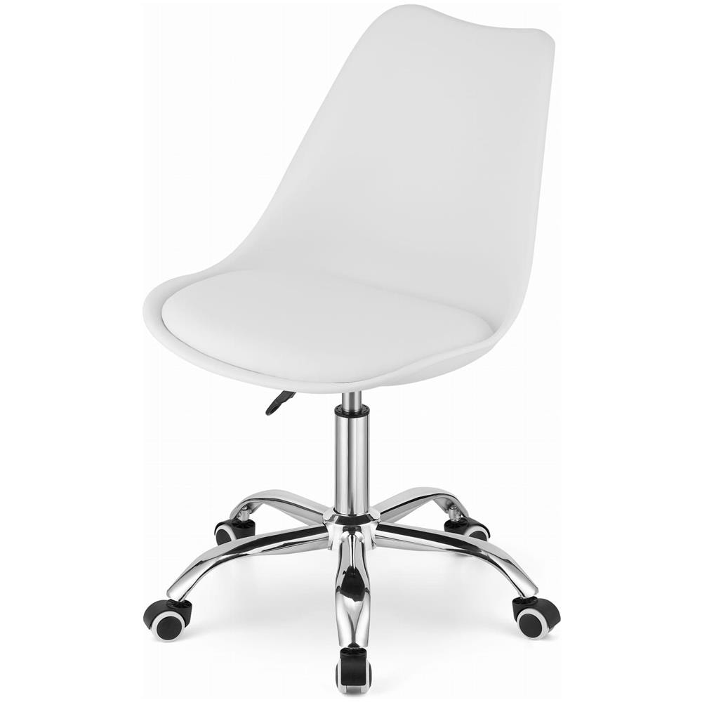 Sedia girevole VIRO in polipropilene bianco ecopelle - Foto 5