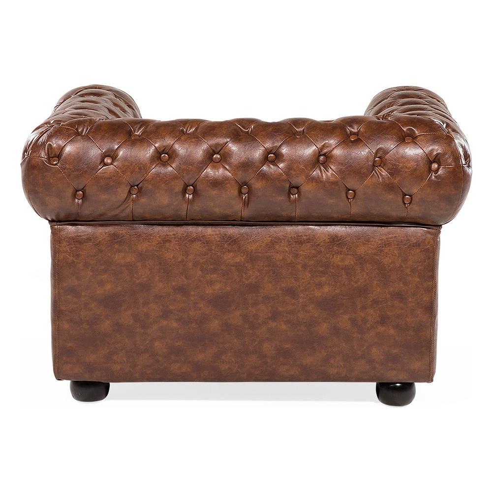 Poltrona Vintage In Pelle Marrone Invecchiato Chesterfield - Foto 2