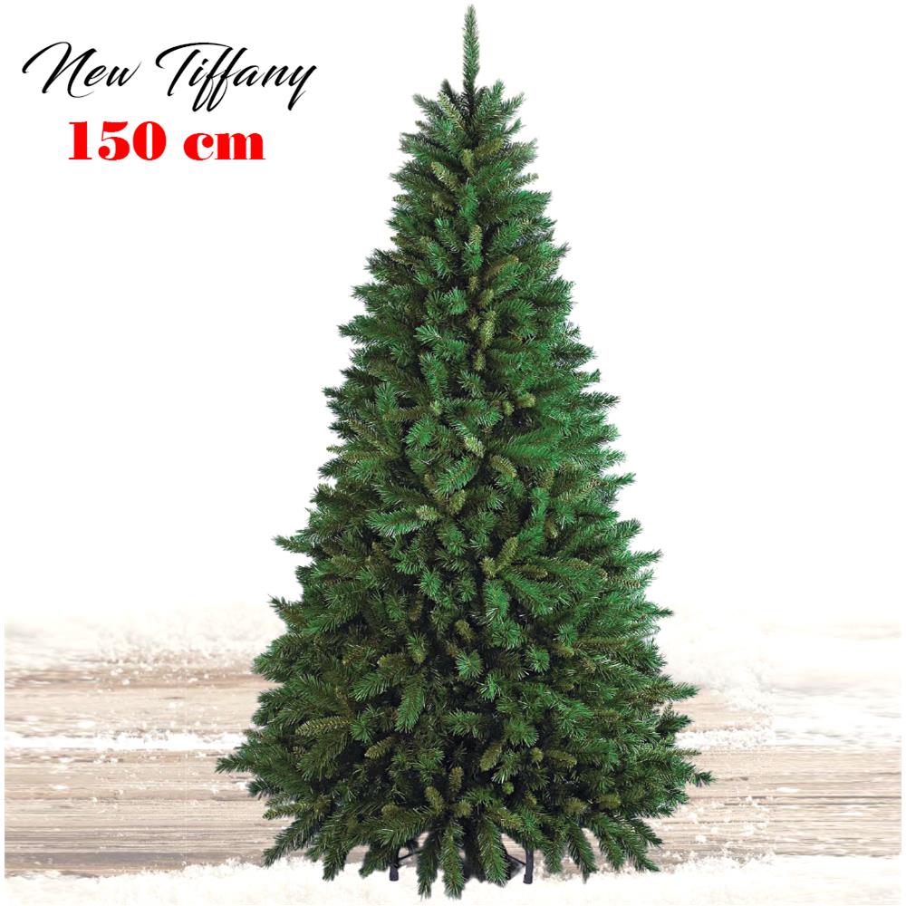 Albero Di Natale 150cm New Tiffany Super Folto 438 Rami Pino Verde Base A Croce - Foto 5